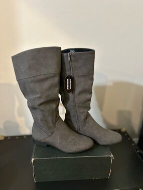 Style & Co. Tall Side-Zip Boots in Gray